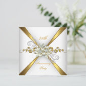 Invitation 25e Anniversaire de Mariage Perle Or Argent (Debout devant)