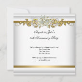 Invitation 25e Anniversaire de Mariage Perle Or Argent (Dos)