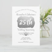 Invitation 25e Anniversaire de Mariage Personnalisé Faux Arge (Debout devant)