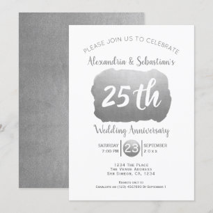 Invitation 25e anniversaire de mariage personnalisé Faux Arge