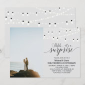 Invitation 25e Anniversaire de Mariage Photo Argent / Gris (Devant / Derrière)