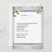 Invitation 25e Anniversaire de Mariage Rose Blanche Argentée (Dos)