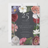 Invitation 25e Anniversaire de Mariage Rose de Campagne Argen (Devant)