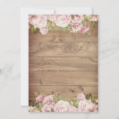 Invitation 25e Anniversaire de Mariage Rustique Roses (Dos)