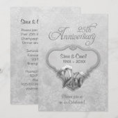 Invitation 25e anniversaire de mariage Silver Calla (Devant / Derrière)