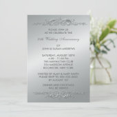 Invitation 25e anniversaire de mariage Silver Swirls (Debout devant)