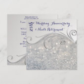 Invitation 25e anniversaire de mariage Sparkle Sil (Devant / Derrière)