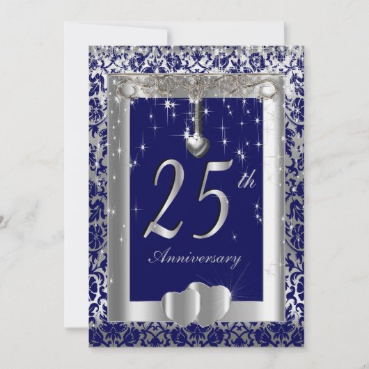 Invitation 25e anniversaire de mariage | Texte DIY (Devant)