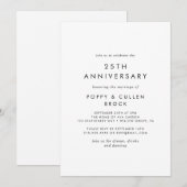 Invitation 25e anniversaire de mariage typographie chic (Devant / Derrière)