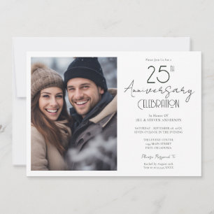 Invitation 25e anniversaire de mariage - une seule photo