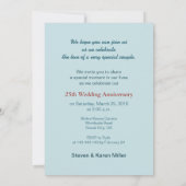 Invitation 25e anniversaire de mariage Verre à vin (Dos)