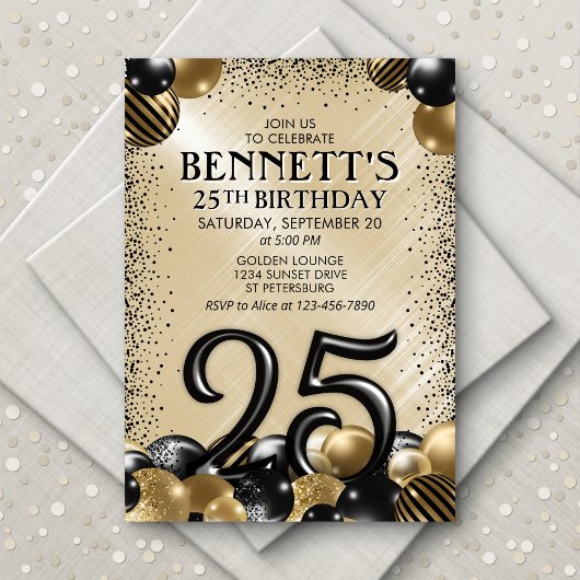 Invitation 25e anniversaire des ballons d'or noir