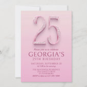 Invitation 25e anniversaire Diamants roses (Devant)