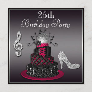 Invitation 25e anniversaire Disco Diva Cake and Heels Hot Pin