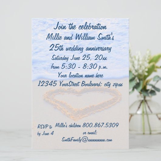 Invitation 25e anniversaire du Mariage (Debout devant)