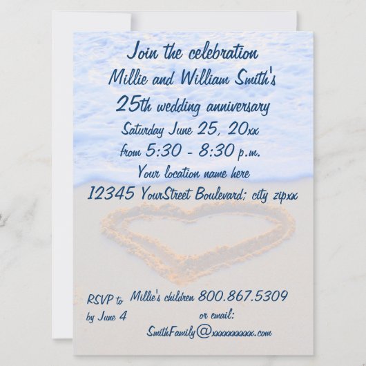 Invitation 25e anniversaire du Mariage (Devant)