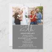 Invitation 25e anniversaire du Mariage Alors et maintenant 2  (Devant)