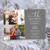 Invitation 25e anniversaire du Mariage Alors et maintenant 2