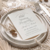 Invitation 25e anniversaire du Mariage argent et gris