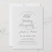 Invitation 25e anniversaire du Mariage argent et gris (Devant)