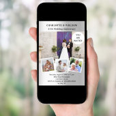 Invitation 25e anniversaire du mariage collage photo argent