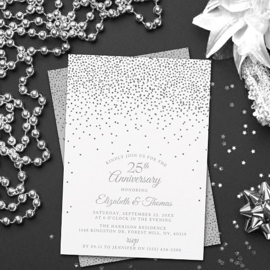 Invitation 25e anniversaire du Mariage d'argent