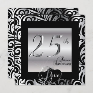 Invitation 25e anniversaire du Mariage d'argent