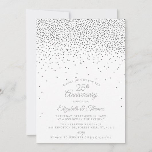 Invitation 25e anniversaire du Mariage d'argent (Devant)