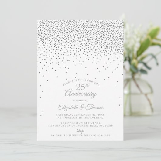 Invitation 25e anniversaire du Mariage d'argent (Debout devant)