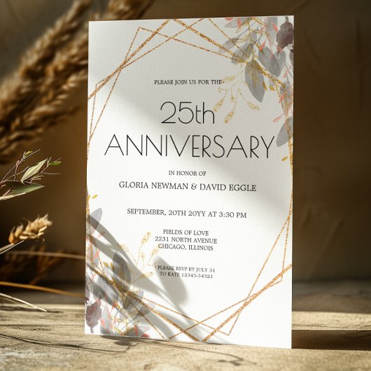 Invitation 25e anniversaire du Mariage de la géométrie de l'o