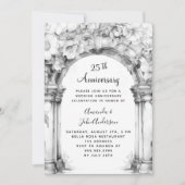 Invitation 25e anniversaire du mariage de l'arc floral (Devant)