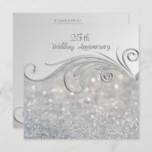 Invitation 25e anniversaire du Mariage de Sparkle Silver (Devant / Derrière)
