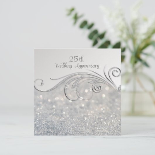 Invitation 25e anniversaire du Mariage de Sparkle Silver (Debout devant)