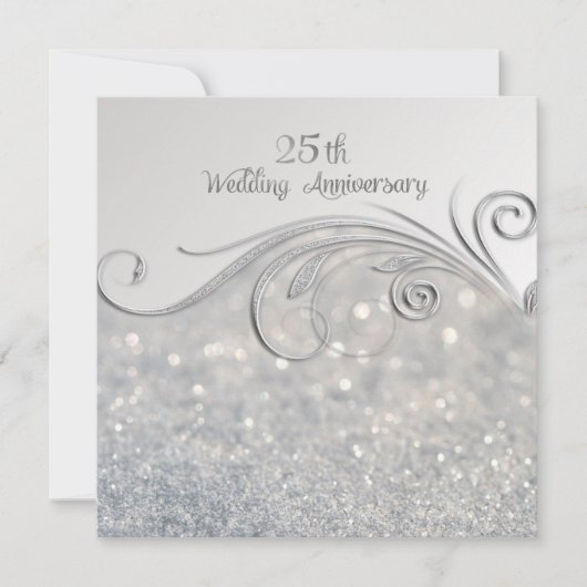 Invitation 25e anniversaire du Mariage de Sparkle Silver (Devant)