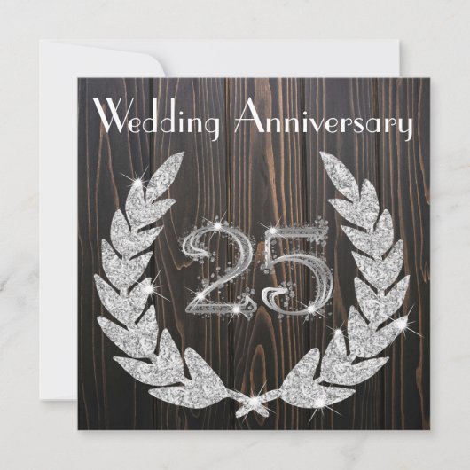 Invitation 25e anniversaire du Mariage Diamond Laurel (Devant)