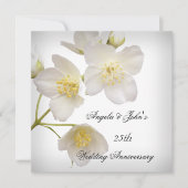 Invitation 25e anniversaire du Mariage Elégant floral blanc (Devant)