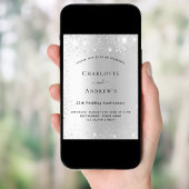 Invitation 25e anniversaire du mariage étincelles d'argent