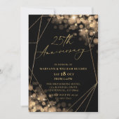 Invitation 25e anniversaire du Mariage Gold & Black (Devant)