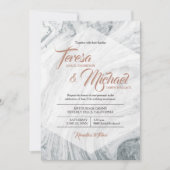 Invitation 25e anniversaire du Mariage Marble Grey (Devant)