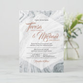 Invitation 25e anniversaire du Mariage Marble Grey (Debout devant)
