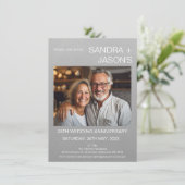 Invitation 25e anniversaire du Mariage moderne simple d'argen (Debout devant)