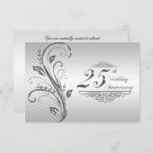 Invitation 25e anniversaire du Mariage RSVP (Devant / Derrière)