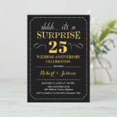 Invitation 25e anniversaire du Mariage surprise - Black Gold (Debout devant)