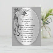 Invitation 25e anniversaire du Mariage vow renouveau Roses bl (Debout devant)