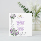 Invitation 25e anniversaire du Mariage vow renouveau Roses bl (Debout devant)