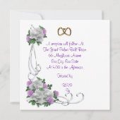 Invitation 25e anniversaire du Mariage vow renouveau Roses bl (Dos)