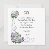 Invitation 25e anniversaire du Mariage vow renouveau Roses bl (Dos)