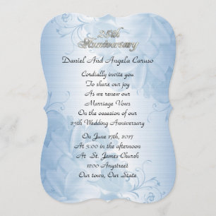 Invitation 25e anniversaire du Mariage vow renouvellement sat