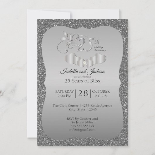 Invitation 25e anniversaire du Silver Glitter (Devant)