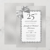 Invitation 25e anniversaire élégant (Devant / Derrière)
